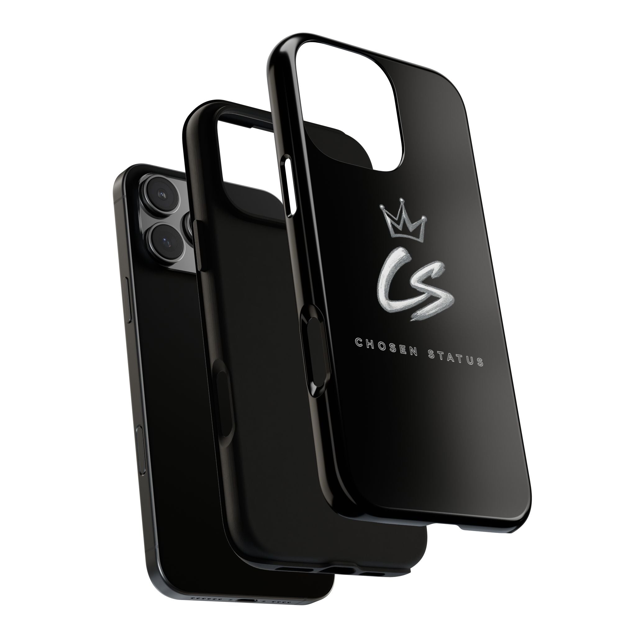 Tough Cases • 'Chosen Status' Tough Phone Case – Black Protective iPhone Cover with CS Crown Logo